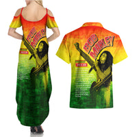The Real Legend Bob Couples Matching Summer Maxi Dress and Hawaiian Shirt African Jamaica Reggae - Wonder Print Shop