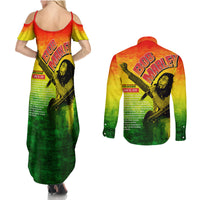 The Real Legend Bob Couples Matching Summer Maxi Dress and Long Sleeve Button Shirt African Jamaica Reggae - Wonder Print Shop