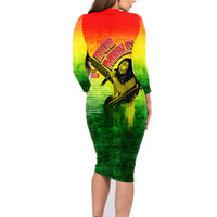 The Real Legend Bob Family Matching Long Sleeve Bodycon Dress and Hawaiian Shirt African Jamaica Reggae - Wonder Print Shop