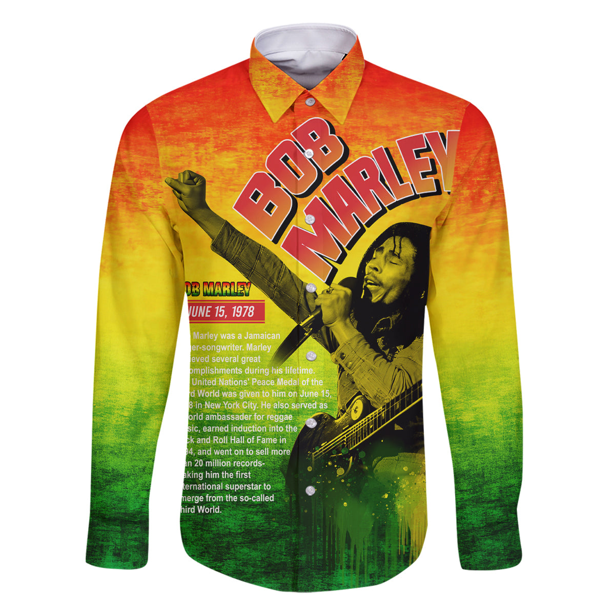 The Real Legend Bob Family Matching Off Shoulder Maxi Dress and Hawaiian Shirt African Jamaica Reggae - Wonder Print Shop