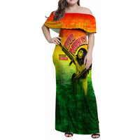 The Real Legend Bob Family Matching Off Shoulder Maxi Dress and Hawaiian Shirt African Jamaica Reggae - Wonder Print Shop