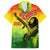 The Real Legend Bob Family Matching Off Shoulder Short Dress and Hawaiian Shirt African Jamaica Reggae - Wonder Print Shop