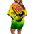 The Real Legend Bob Family Matching Off Shoulder Short Dress and Hawaiian Shirt African Jamaica Reggae - Wonder Print Shop