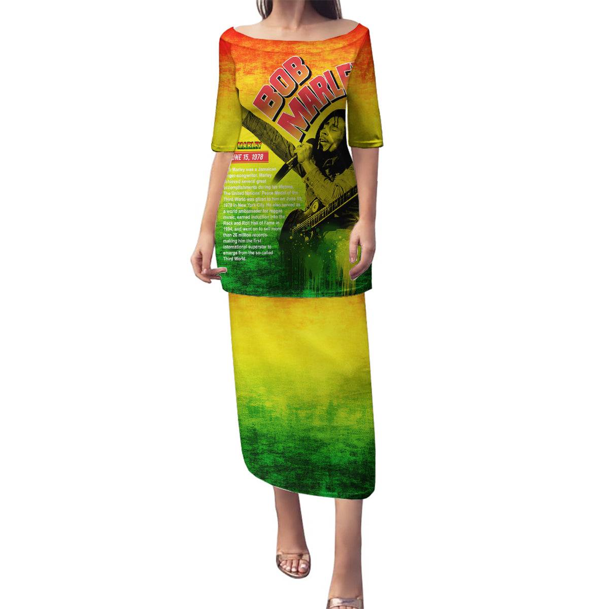 The Real Legend Bob Family Matching Puletasi and Hawaiian Shirt African Jamaica Reggae - Wonder Print Shop