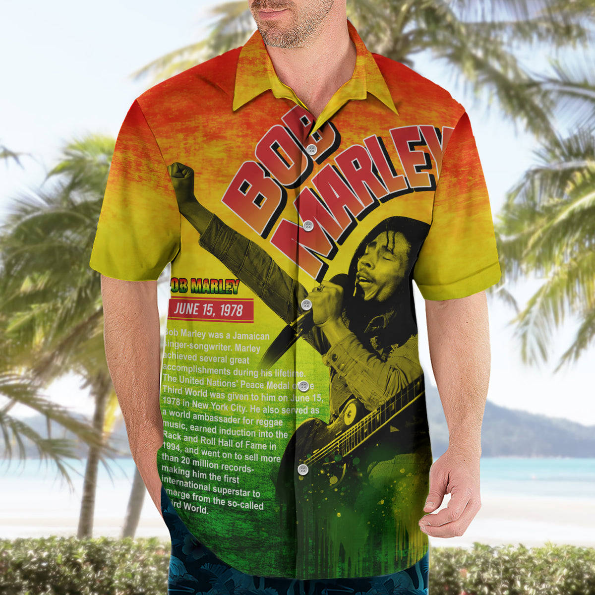 The Real Legend Bob Hawaiian Shirt African Jamaica Reggae - Wonder Print Shop
