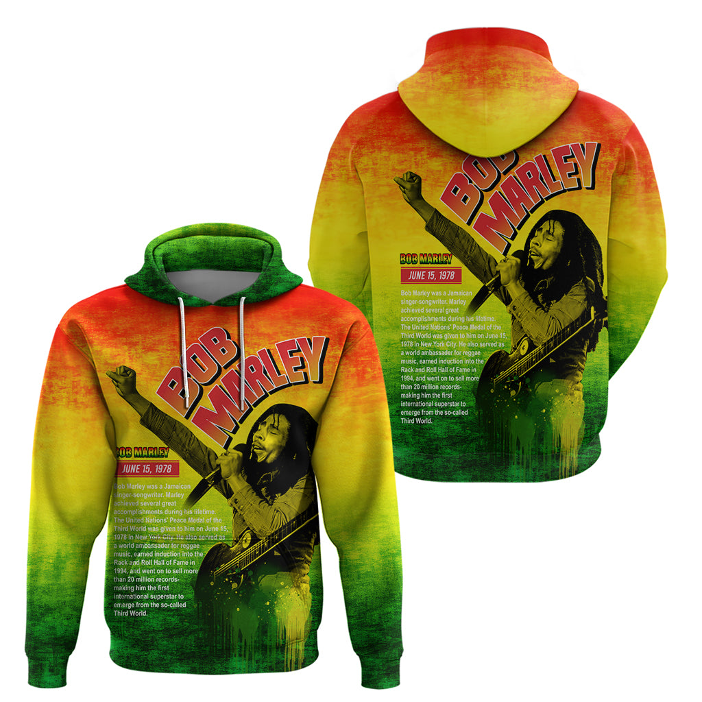 The Real Legend Bob Hoodie African Jamaica Reggae - Wonder Print Shop