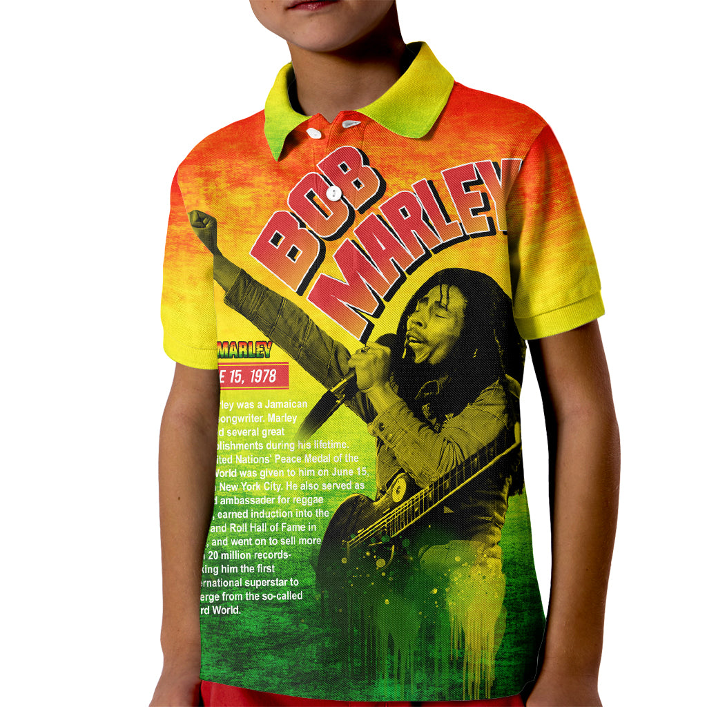 The Real Legend Bob Kid Polo Shirt African Jamaica Reggae - Wonder Print Shop