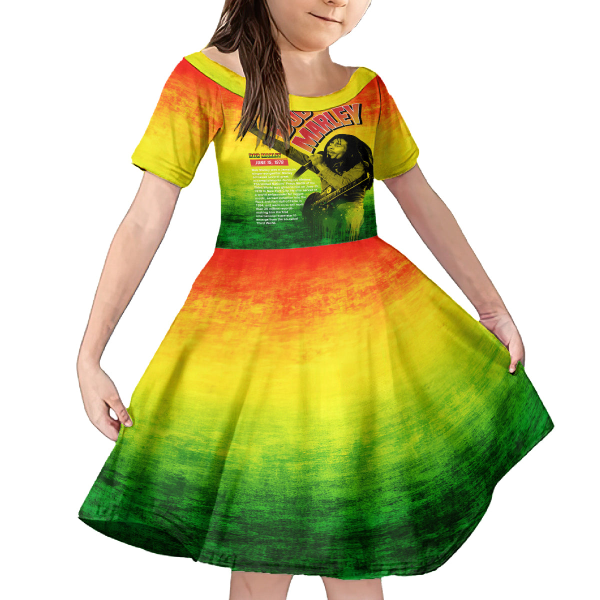 The Real Legend Bob Kid Short Sleeve Dress African Jamaica Reggae - Wonder Print Shop