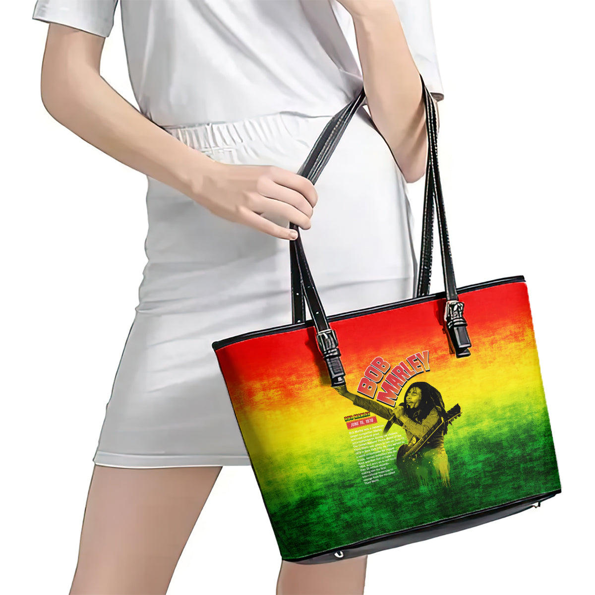 The Real Legend Bob Leather Tote Bag African Jamaica Reggae - Wonder Print Shop