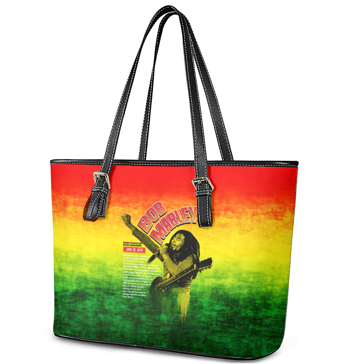 The Real Legend Bob Leather Tote Bag African Jamaica Reggae - Wonder Print Shop