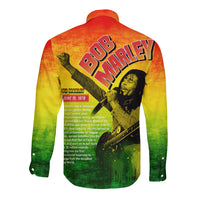 The Real Legend Bob Long Sleeve Button Shirt African Jamaica Reggae - Wonder Print Shop