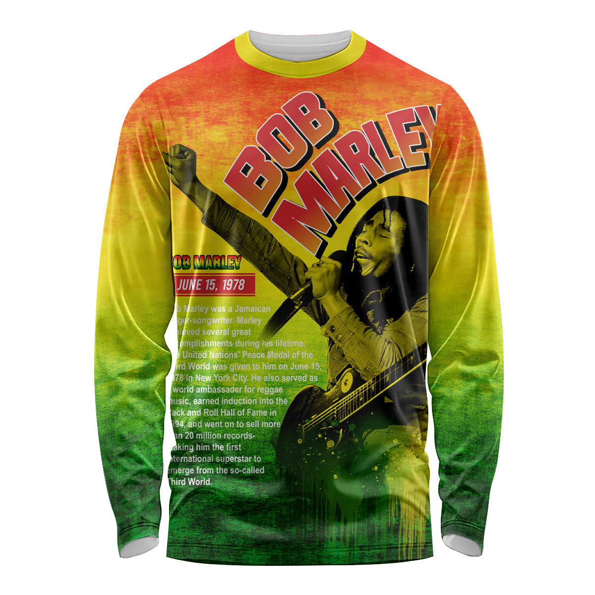 The Real Legend Bob Long Sleeve Shirt African Jamaica Reggae - Wonder Print Shop