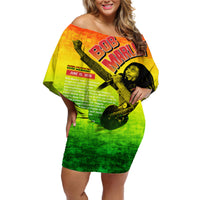 The Real Legend Bob Off Shoulder Short Dress African Jamaica Reggae - Wonder Print Shop