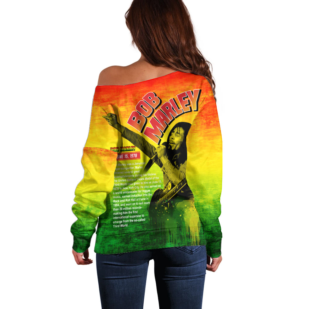 The Real Legend Bob Off Shoulder Sweater African Jamaica Reggae - Wonder Print Shop