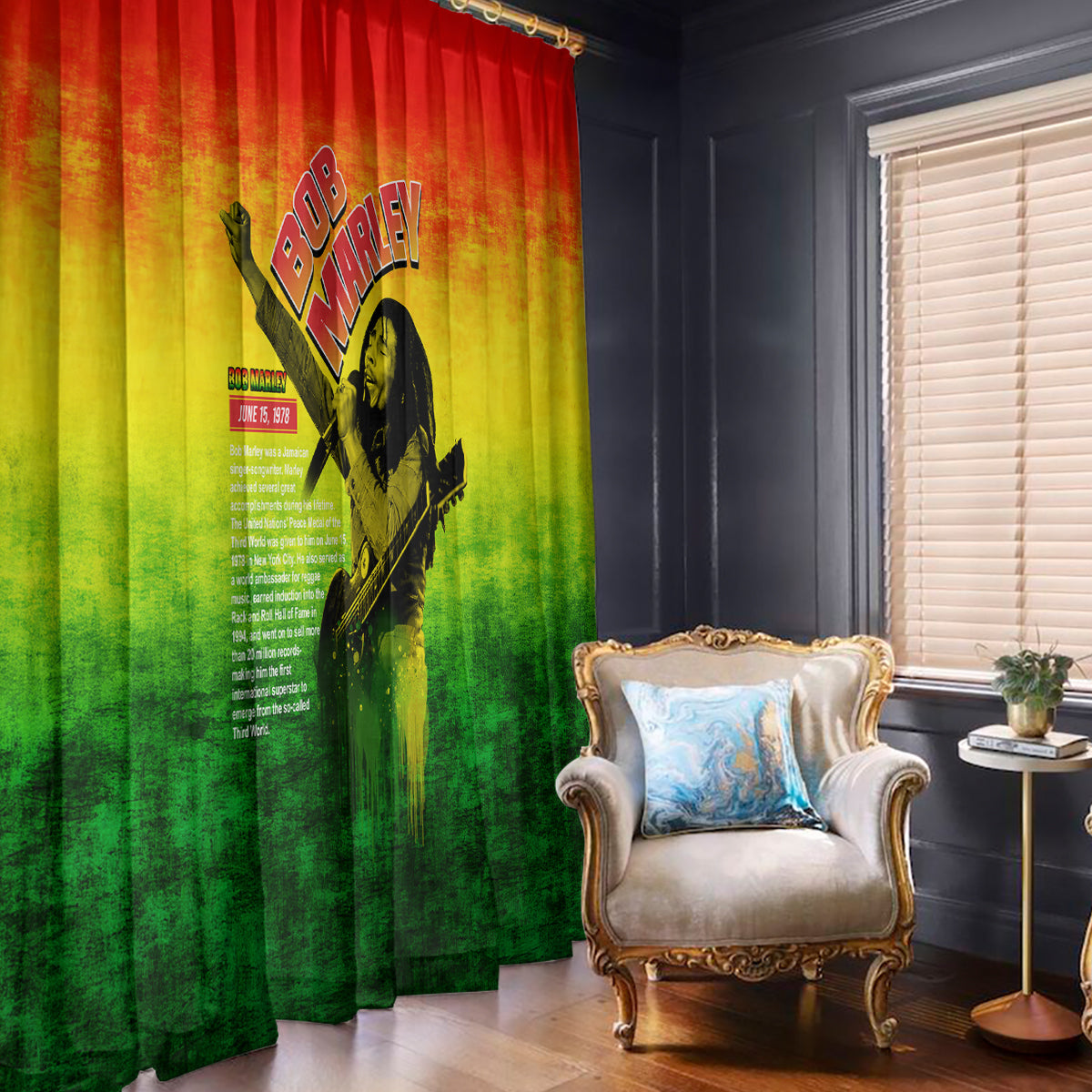 The Real Legend Bob Window Curtain African Jamaica Reggae - Wonder Print Shop