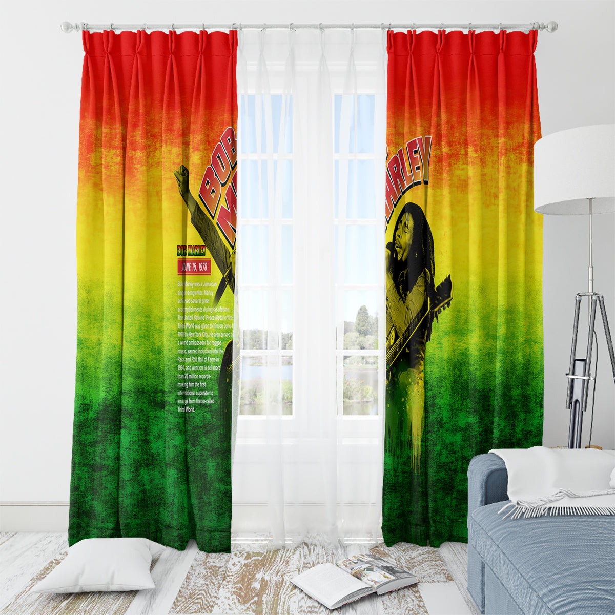 The Real Legend Bob Window Curtain African Jamaica Reggae - Wonder Print Shop