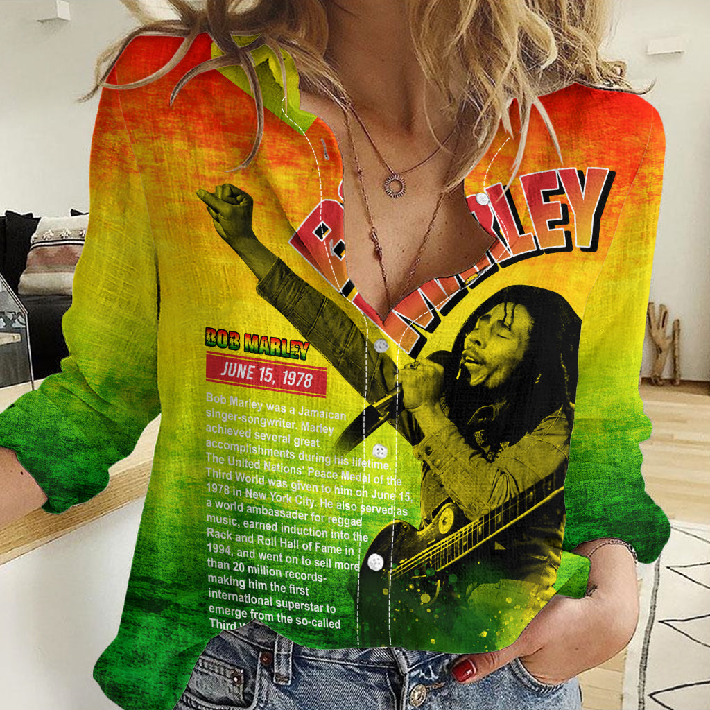 The Real Legend Bob Women Casual Shirt African Jamaica Reggae - Wonder Print Shop