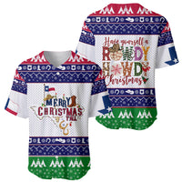 Merry Christmas Yall Texas Baseball Jersey - Wonder Print Shop