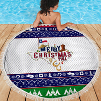 Merry Christmas Yall Texas Beach Blanket - Wonder Print Shop