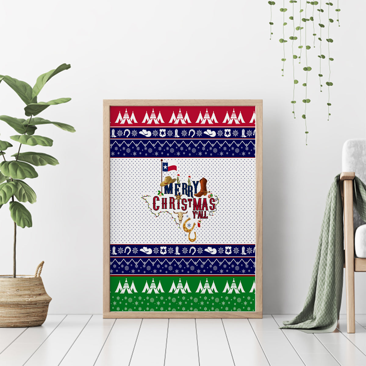 Merry Christmas Yall Texas Canvas Wall Art - Wonder Print Shop