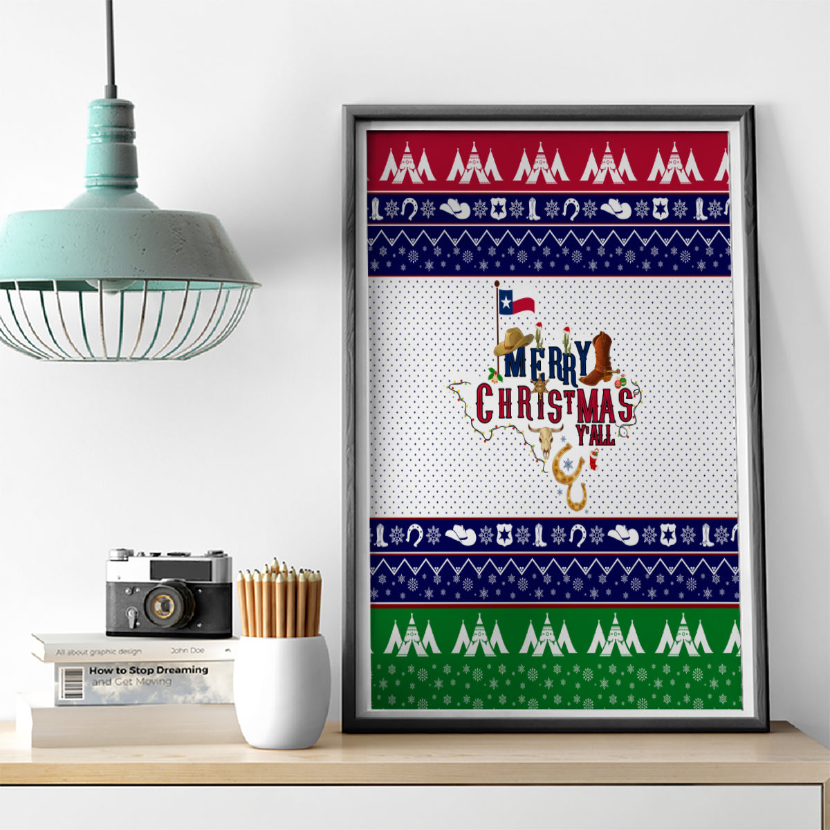 Merry Christmas Yall Texas Canvas Wall Art - Wonder Print Shop