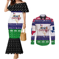 merry-christmas-yall-texas-couples-matching-mermaid-dress-and-long-sleeve-button-shirt
