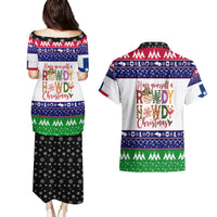 Merry Christmas Yall Texas Couples Matching Puletasi Dress and Hawaiian Shirt - Wonder Print Shop