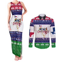 Merry Christmas Yall Texas Couples Matching Tank Maxi Dress and Long Sleeve Button Shirt - Wonder Print Shop