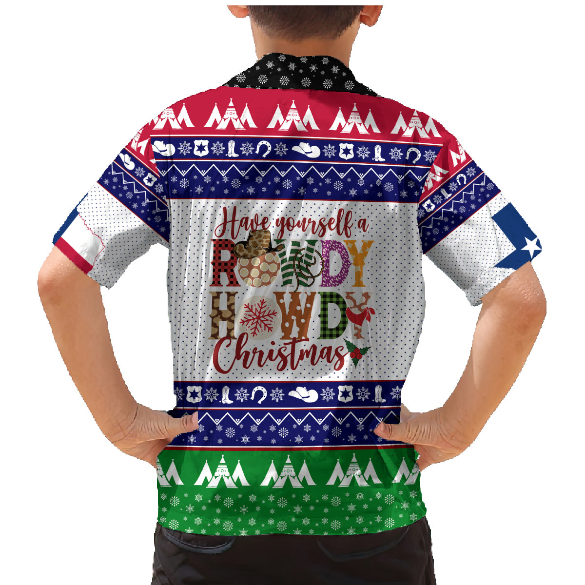 Merry Christmas Yall Texas Family Matching Mermaid Dress and Hawaiian Shirt - Wonder Print Shop