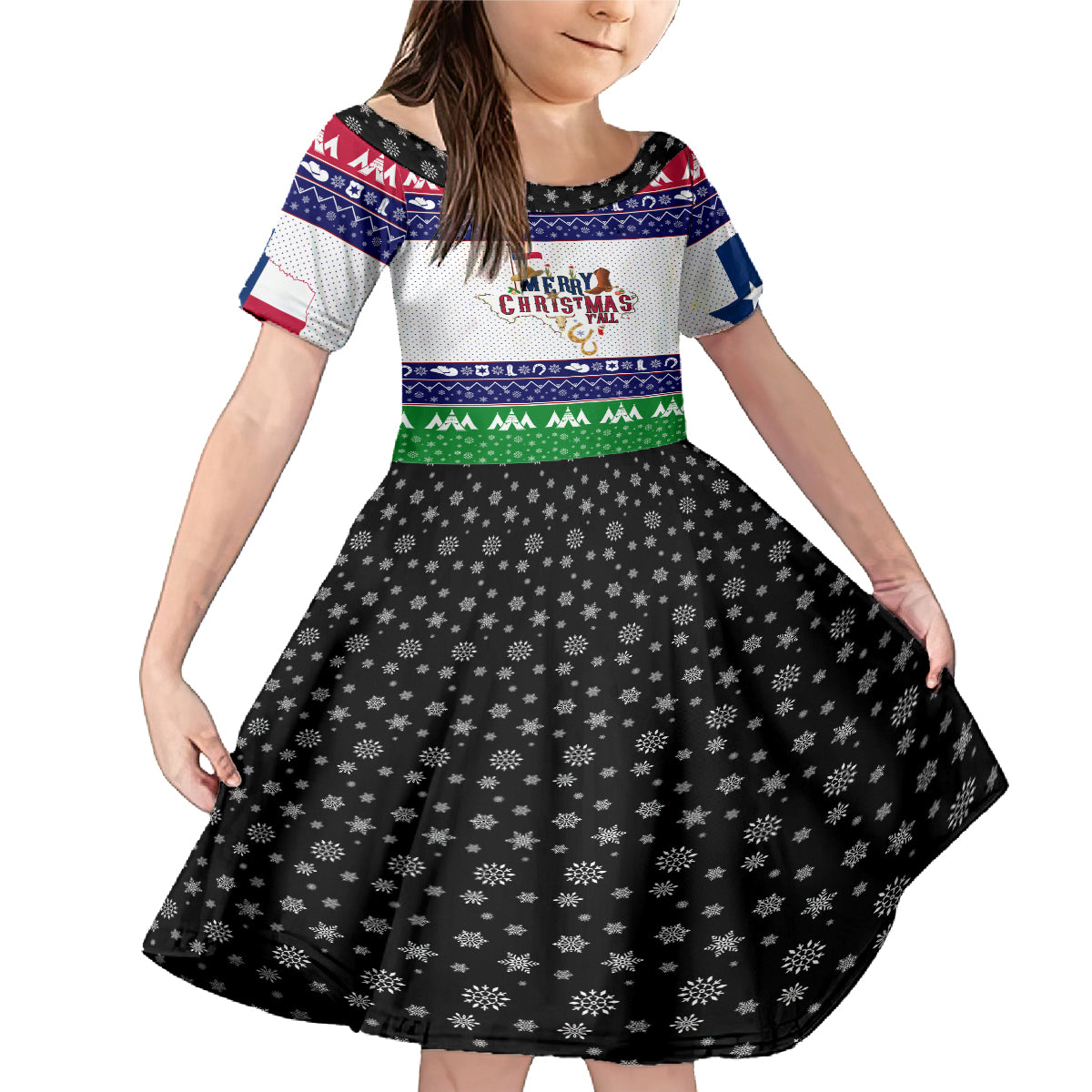 Merry Christmas Yall Texas Family Matching Mermaid Dress and Hawaiian Shirt - Wonder Print Shop