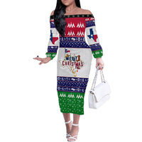 Merry Christmas Yall Texas Family Matching Off Shoulder Long Sleeve Dress and Hawaiian Shirt - Wonder Print Shop