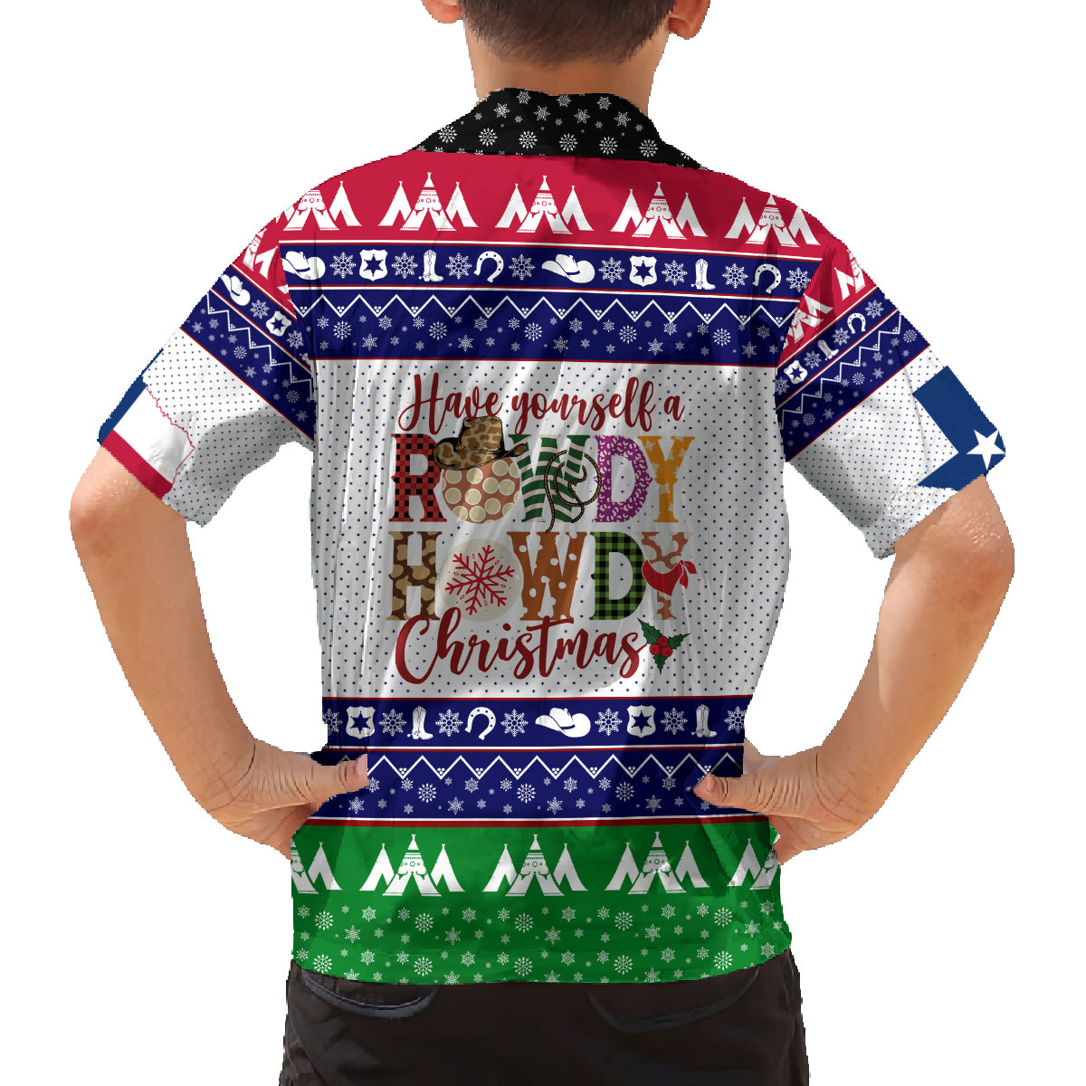 Merry Christmas Yall Texas Family Matching Off Shoulder Short Dress and Hawaiian Shirt - Wonder Print Shop