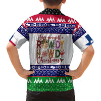 Merry Christmas Yall Texas Family Matching Short Sleeve Bodycon Dress and Hawaiian Shirt - Wonder Print Shop