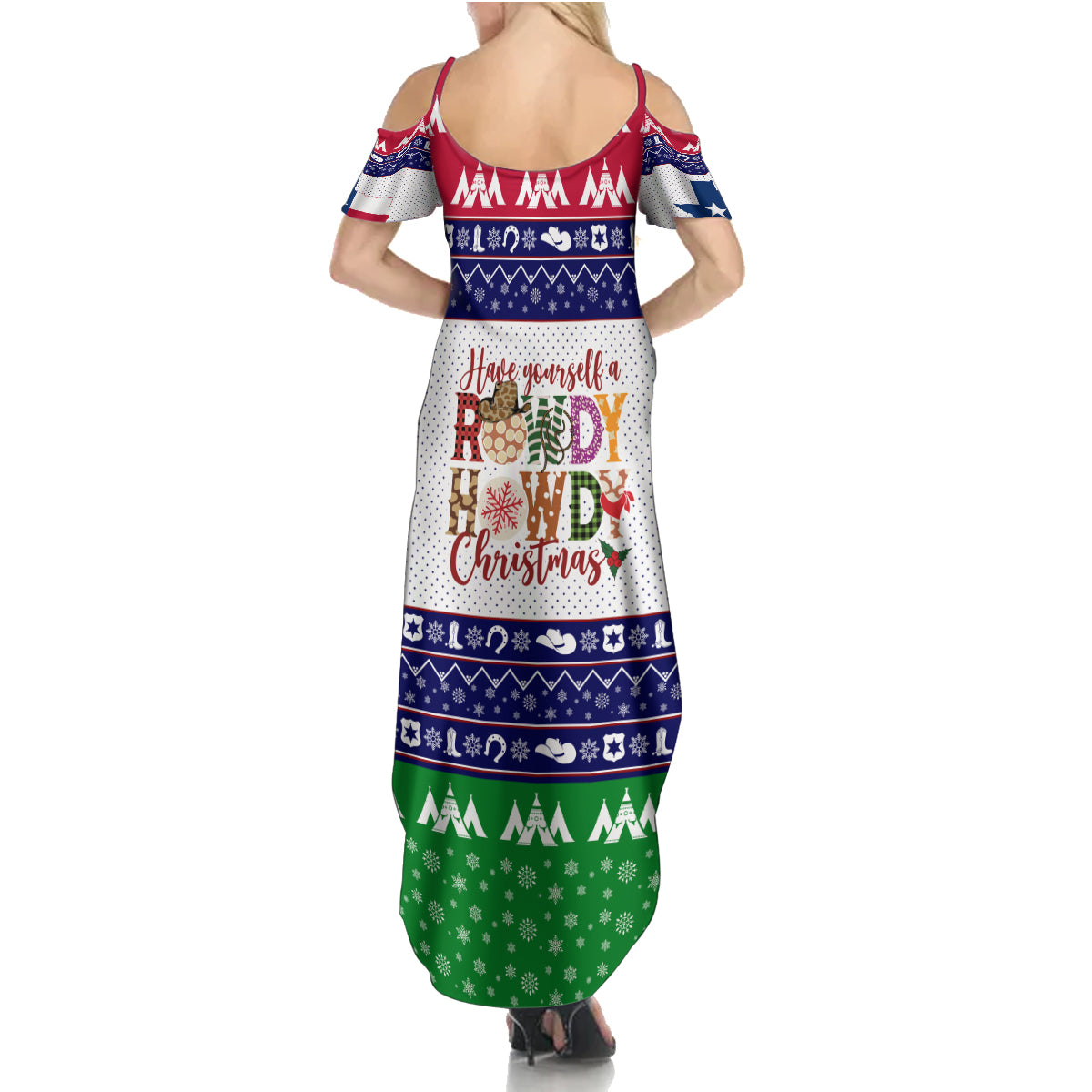 Merry Christmas Yall Texas Family Matching Summer Maxi Dress and Hawaiian Shirt - Wonder Print Shop