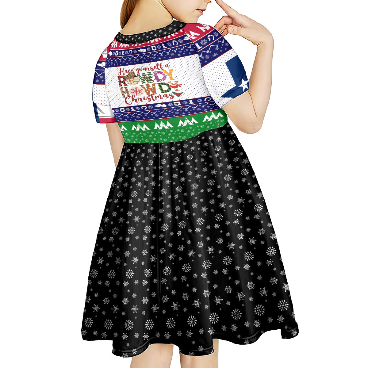 Merry Christmas Yall Texas Kid Short Sleeve Dress - Wonder Print Shop