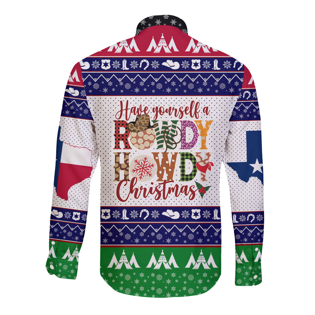 Merry Christmas Yall Texas Long Sleeve Button Shirt - Wonder Print Shop