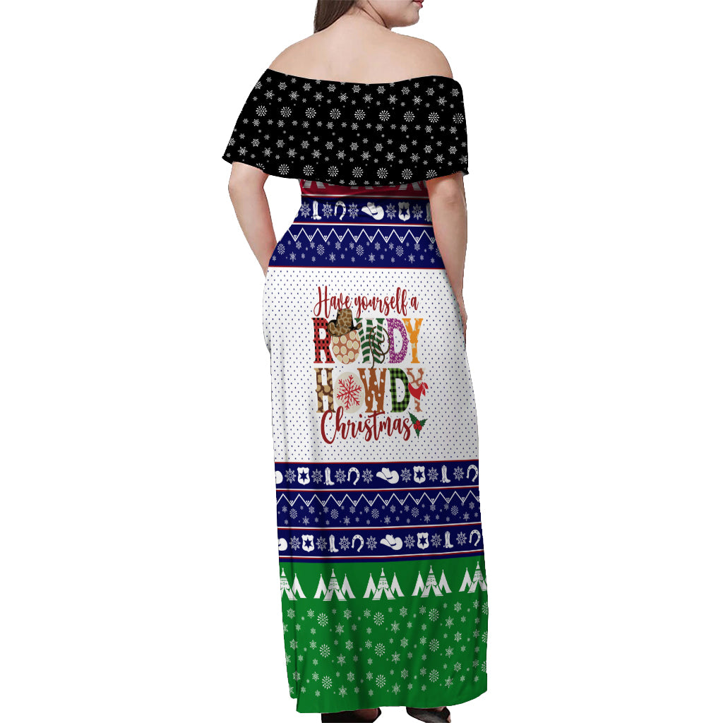 Merry Christmas Yall Texas Off Shoulder Maxi Dress - Wonder Print Shop
