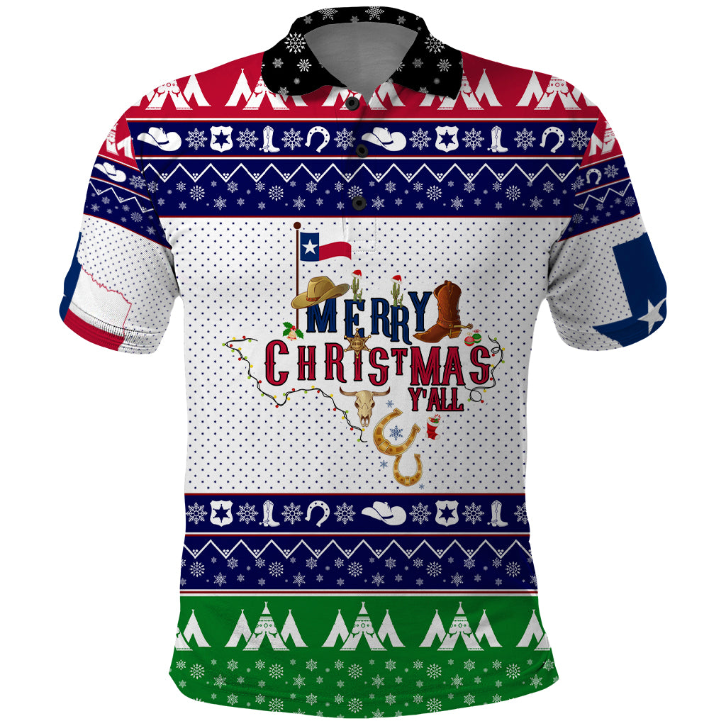 Merry Christmas Yall Texas Polo Shirt - Wonder Print Shop