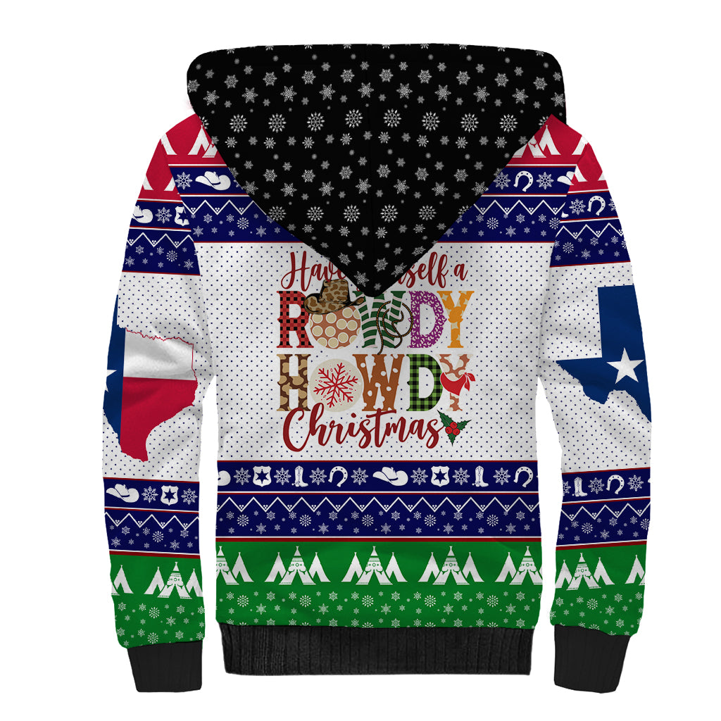 Merry Christmas Yall Texas Sherpa Hoodie - Wonder Print Shop