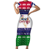 Merry Christmas Yall Texas Short Sleeve Bodycon Dress - Wonder Print Shop