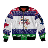 Merry Christmas Yall Texas Sleeve Zip Bomber Jacket - Wonder Print Shop