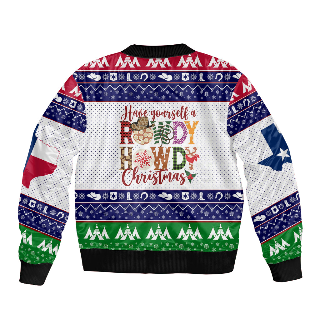 Merry Christmas Yall Texas Sleeve Zip Bomber Jacket - Wonder Print Shop