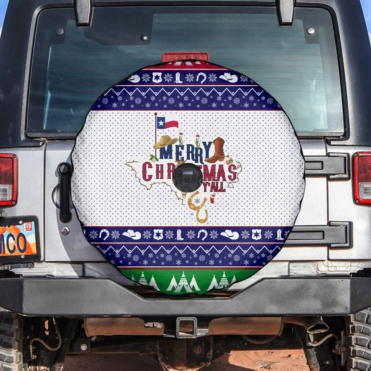Merry Christmas Yall Texas Spare Tire Cover - Wonder Print Shop