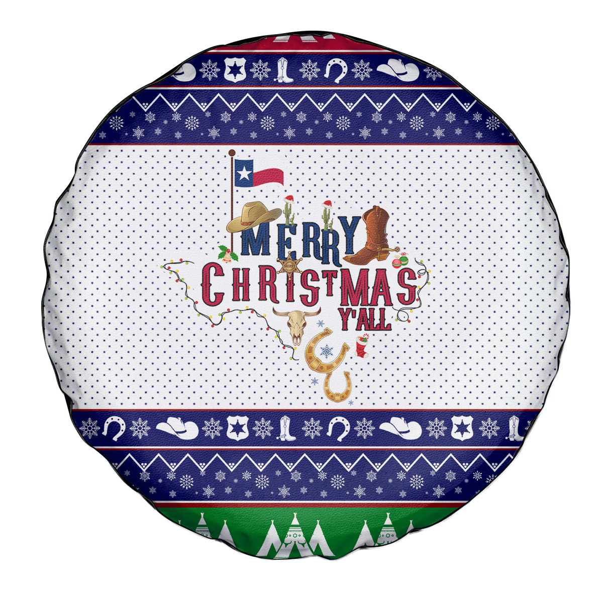 Merry Christmas Yall Texas Spare Tire Cover - Wonder Print Shop