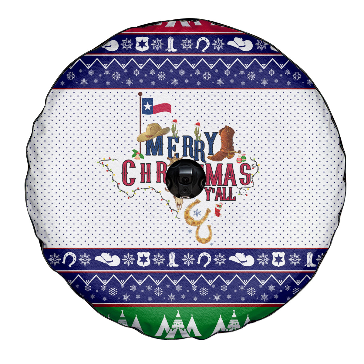 Merry Christmas Yall Texas Spare Tire Cover - Wonder Print Shop