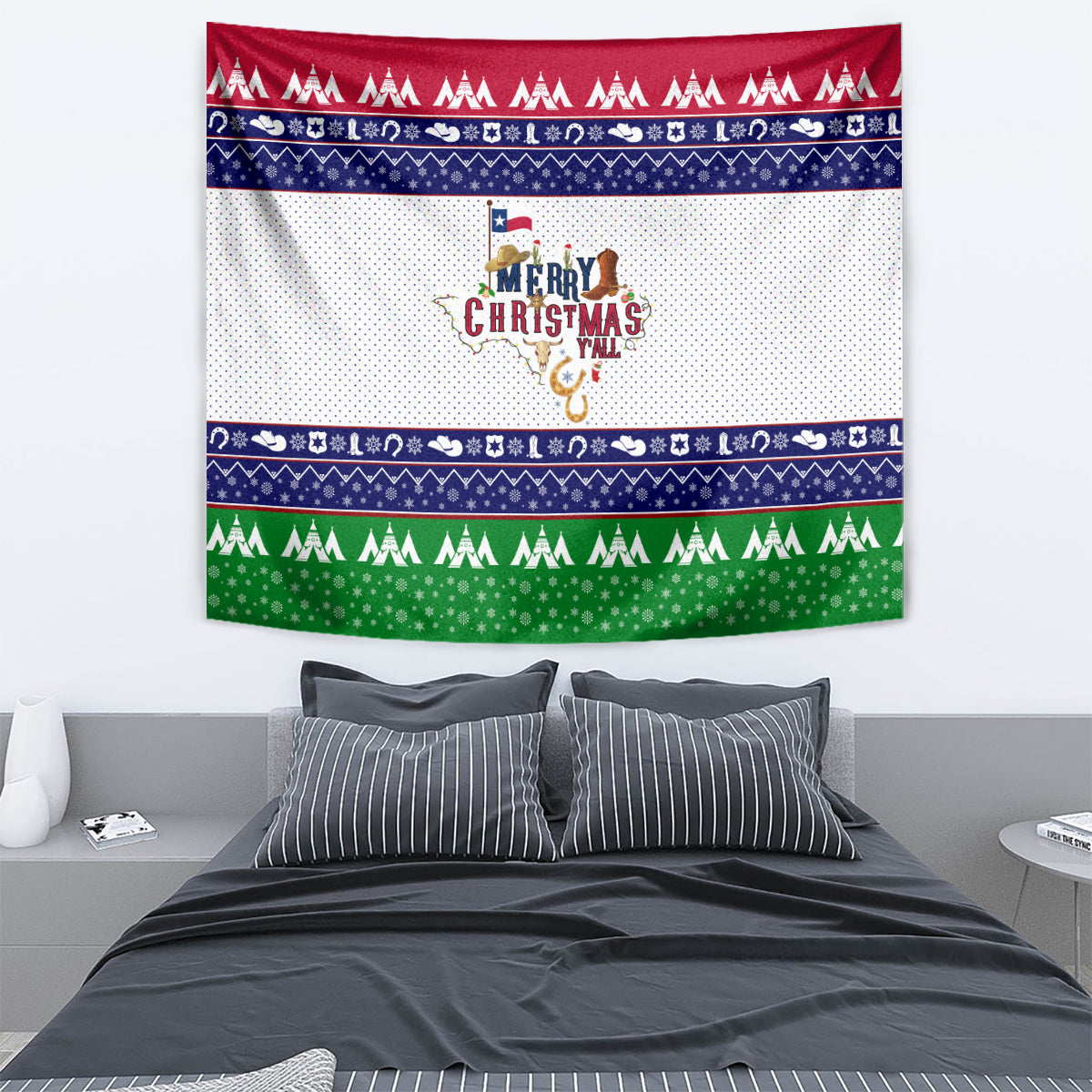 Merry Christmas Yall Texas Tapestry - Wonder Print Shop