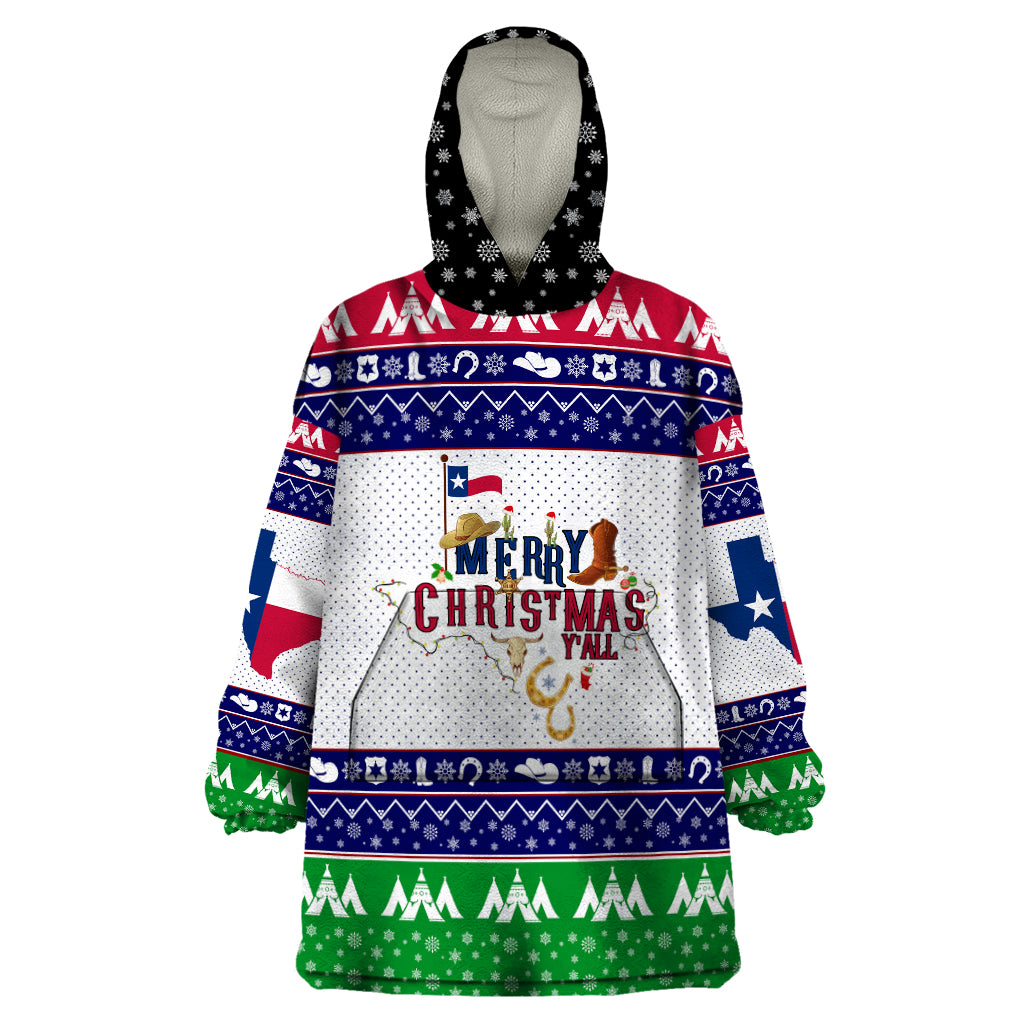 Merry Christmas Yall Texas Wearable Blanket Hoodie - Wonder Print Shop