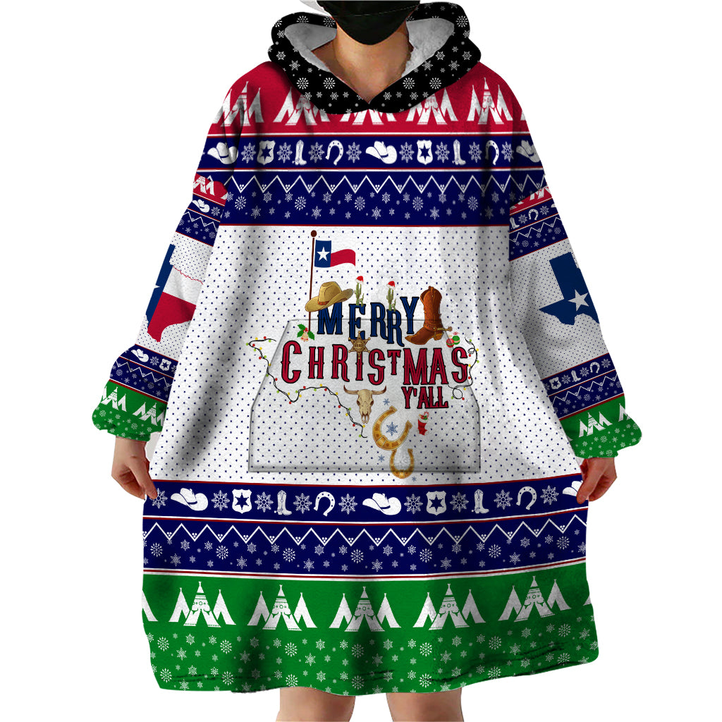 Merry Christmas Yall Texas Wearable Blanket Hoodie - Wonder Print Shop