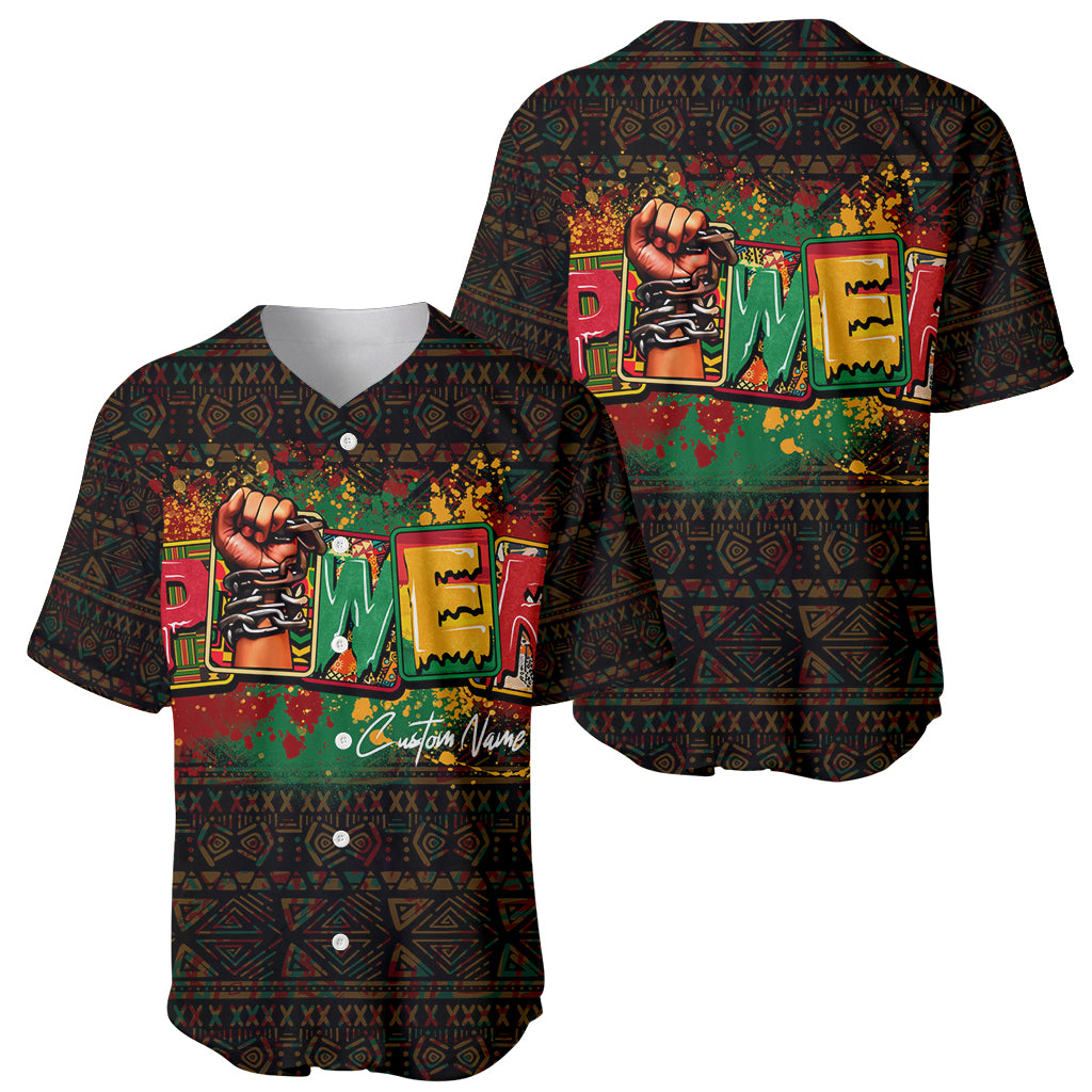 Personalized Power African Baseball Jersey - Wonder Print Shop