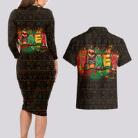 Personalized Power African Couples Matching Long Sleeve Bodycon Dress and Hawaiian Shirt - Wonder Print Shop